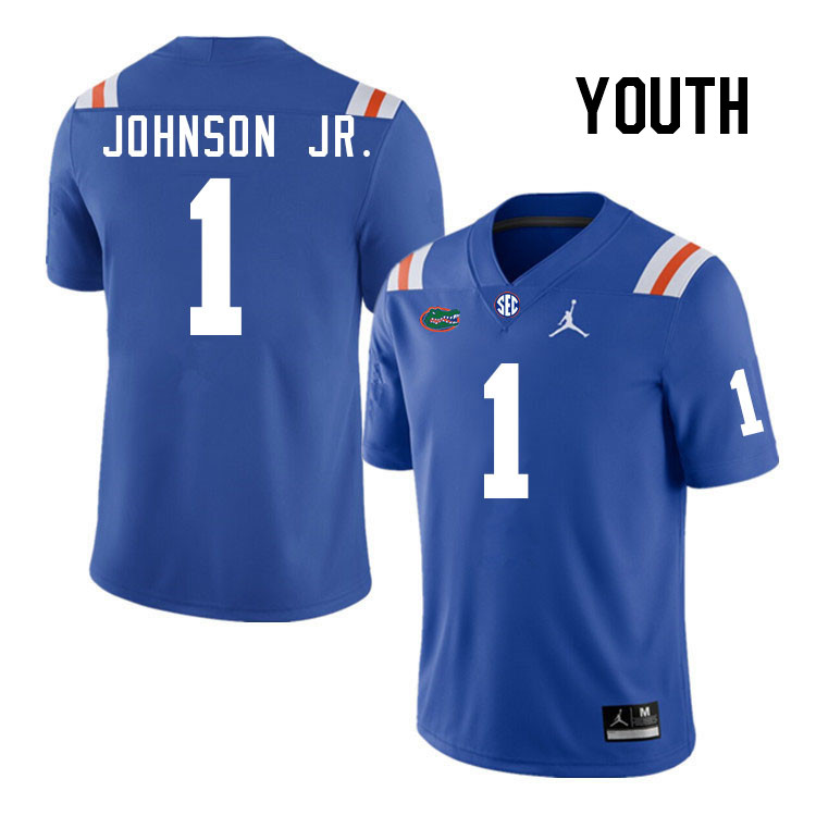 Youth #1 Montrell Johnson Jr. Florida Gators College Football Jerseys Stitched-Throwback